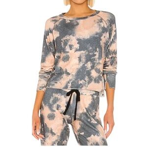 LNA Brushed Pullover and Matching Joggers in Carmel Black Tie Dye LNA XS